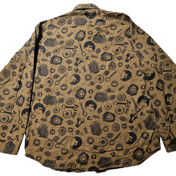 HARLEY-DAVIDSON Shirt Men's XL Graphic Print 100% Cotton Button Down Long Sleeve - Picture 4 of 7